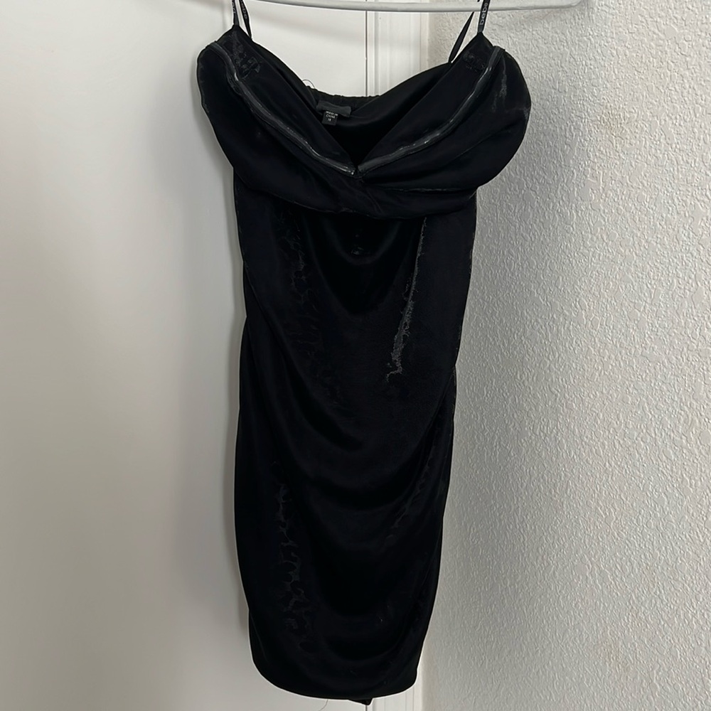 Elegant Black mini Dress with camouflage leopard design